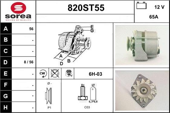 STARTCAR 820ST55 - Alternator autospares.lv