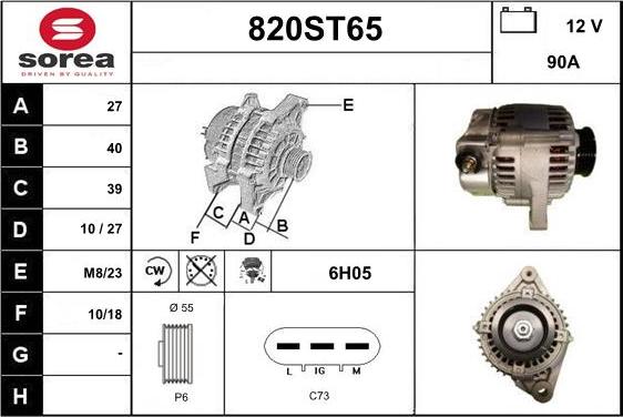 STARTCAR 820ST65 - Alternator autospares.lv