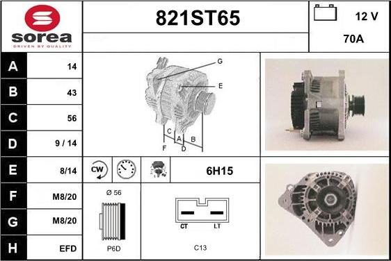 STARTCAR 821ST65 - Alternator autospares.lv
