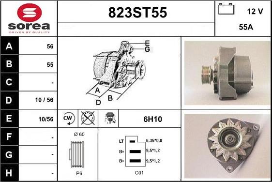 STARTCAR 823ST55 - Alternator autospares.lv