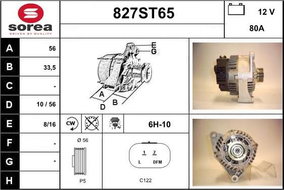STARTCAR 827ST65 - Alternator autospares.lv