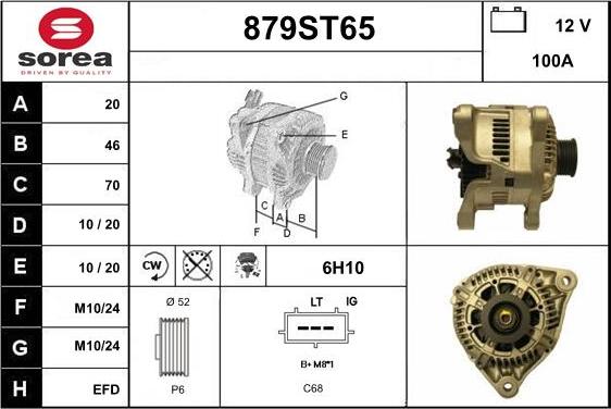 STARTCAR 879ST65 - Alternator autospares.lv