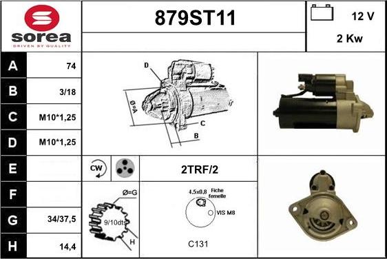 STARTCAR 879ST11 - Starter autospares.lv