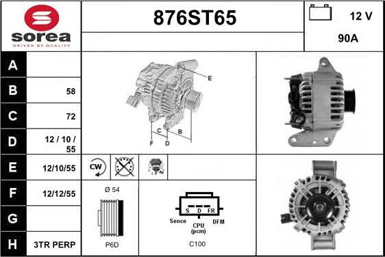 STARTCAR 876ST65 - Alternator autospares.lv