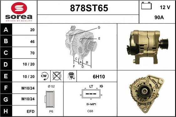 STARTCAR 878ST65 - Alternator autospares.lv