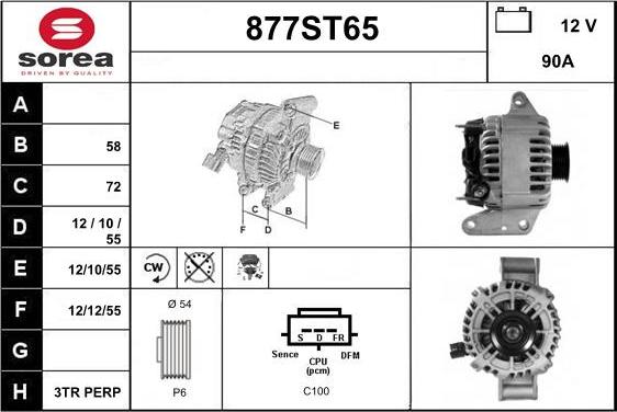 STARTCAR 877ST65 - Alternator autospares.lv