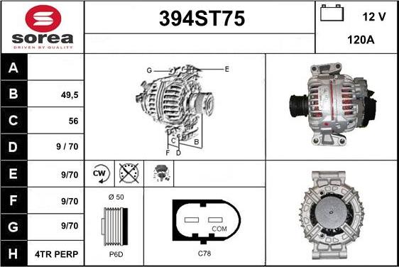 STARTCAR 394ST75 - Alternator autospares.lv