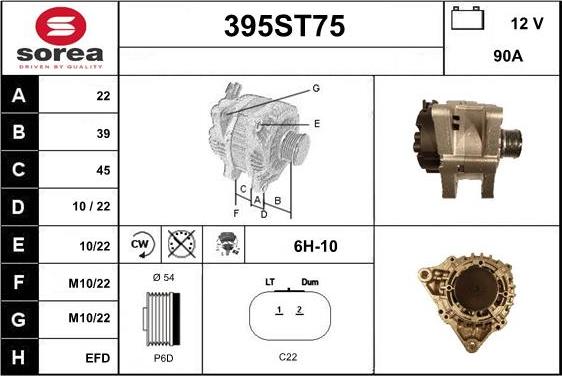 STARTCAR 395ST75 - Alternator autospares.lv