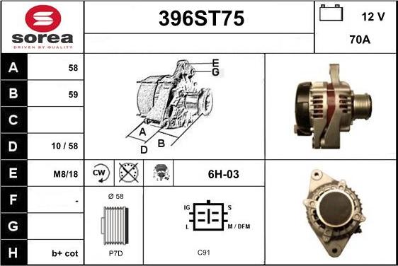 STARTCAR 396ST75 - Alternator autospares.lv