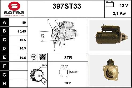 STARTCAR 397ST33 - Starter autospares.lv