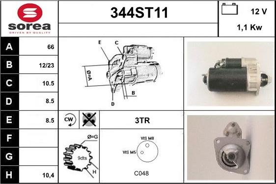 STARTCAR 344ST11 - Starter autospares.lv