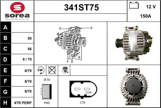 STARTCAR 341ST75 - Alternator autospares.lv