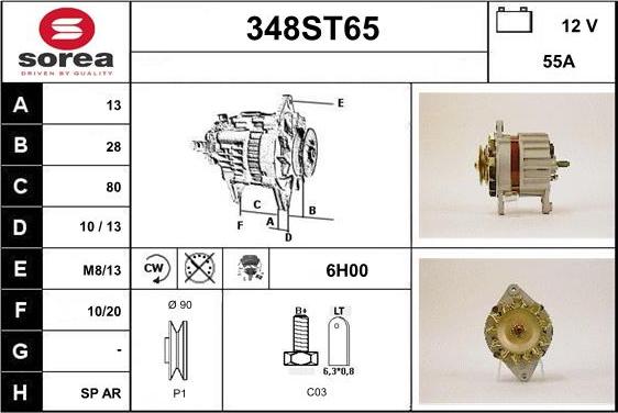 STARTCAR 348ST65 - Alternator autospares.lv