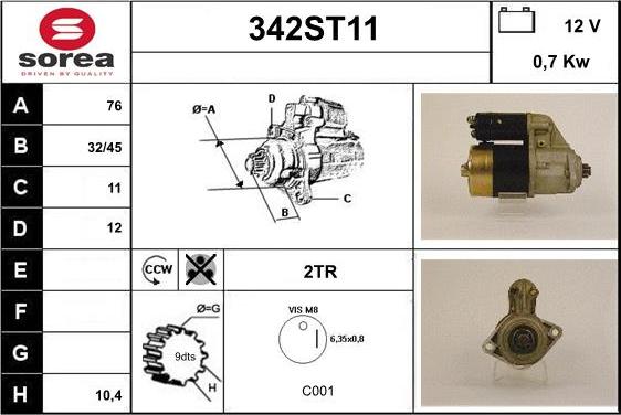 STARTCAR 342ST11 - Starter autospares.lv