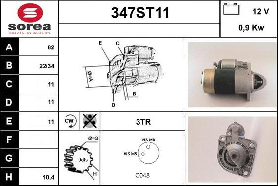 STARTCAR 347ST11 - Starter autospares.lv