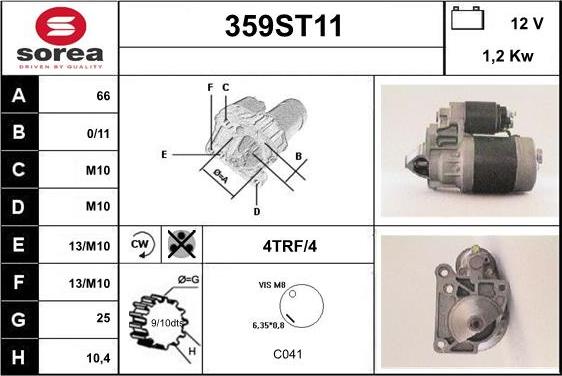 STARTCAR 359ST11 - Starter autospares.lv