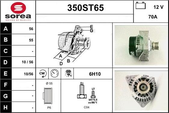 STARTCAR 350ST65 - Alternator autospares.lv