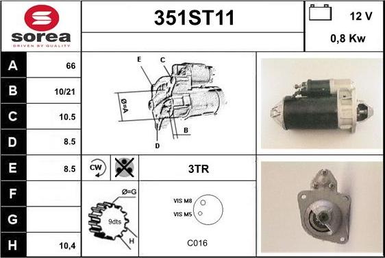 STARTCAR 351ST11 - Starter autospares.lv