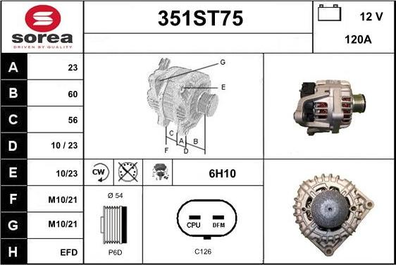 STARTCAR 351ST75 - Alternator autospares.lv