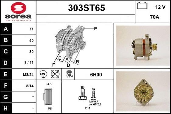 STARTCAR 303ST65 - Alternator autospares.lv