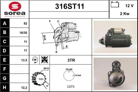 STARTCAR 316ST11 - Starter autospares.lv