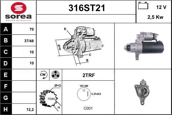 STARTCAR 316ST21 - Starter autospares.lv