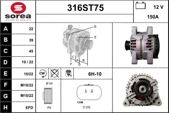 STARTCAR 316ST75 - Alternator autospares.lv