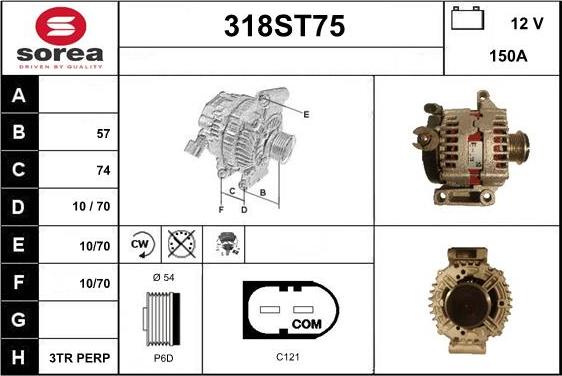 STARTCAR 318ST75 - Alternator autospares.lv