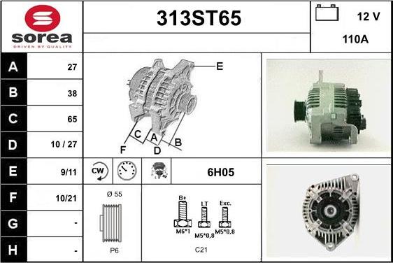 STARTCAR 313ST65 - Alternator autospares.lv