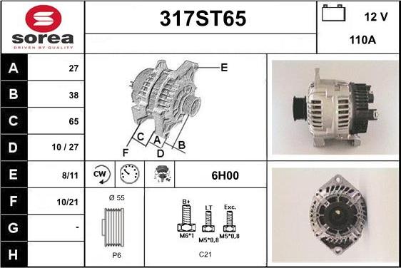 STARTCAR 317ST65 - Alternator autospares.lv