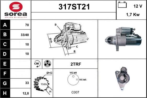 STARTCAR 317ST21 - Starter autospares.lv