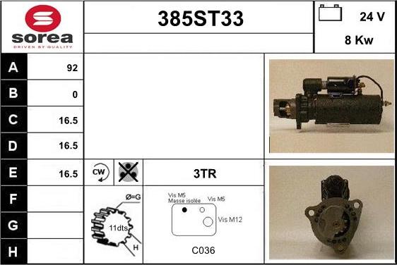 STARTCAR 385ST33 - Starter autospares.lv