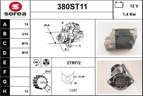 STARTCAR 380ST11 - Starter autospares.lv