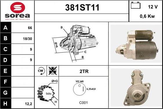 STARTCAR 381ST11 - Starter autospares.lv