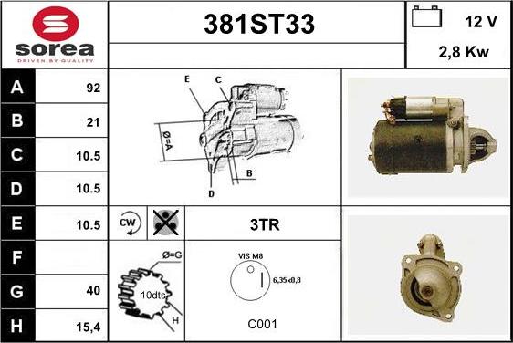 STARTCAR 381ST33 - Starter autospares.lv