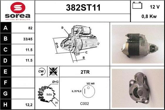 STARTCAR 382ST11 - Starter autospares.lv