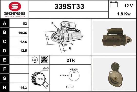 STARTCAR 339ST33 - Starter autospares.lv