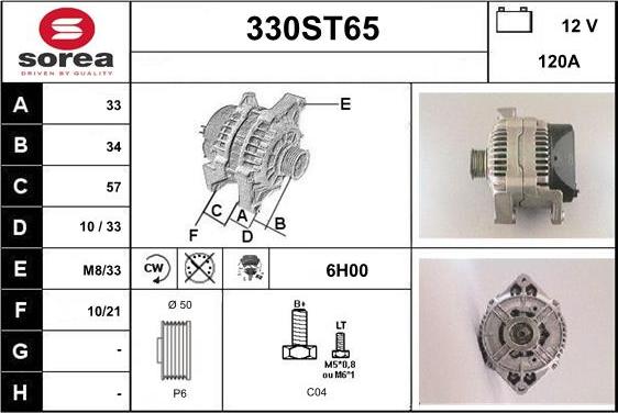 STARTCAR 330ST65 - Alternator autospares.lv