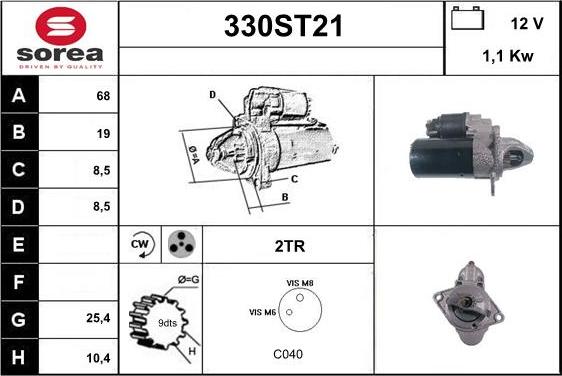 STARTCAR 330ST21 - Starter autospares.lv