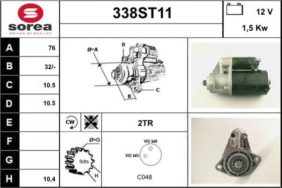 STARTCAR 338ST11 - Starter autospares.lv