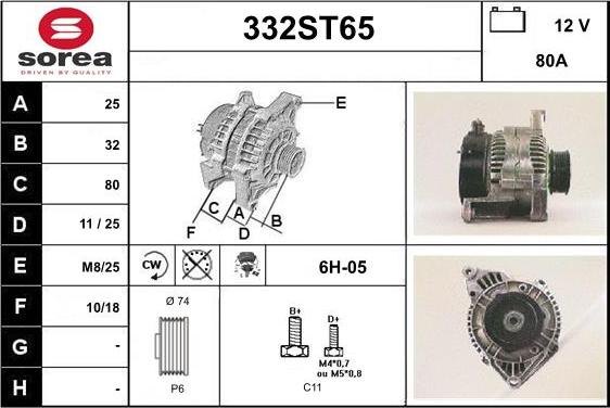 STARTCAR 332ST65 - Alternator autospares.lv