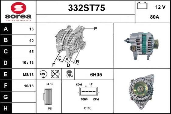 STARTCAR 332ST75 - Alternator autospares.lv