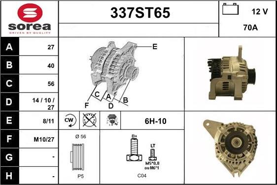 STARTCAR 337ST65 - Alternator autospares.lv