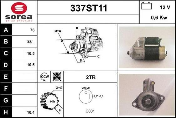 STARTCAR 337ST11 - Starter autospares.lv