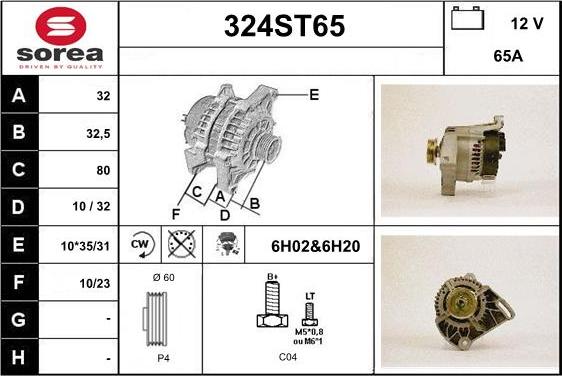 STARTCAR 324ST65 - Alternator autospares.lv