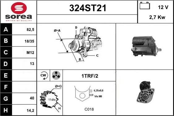 STARTCAR 324ST21 - Starter autospares.lv