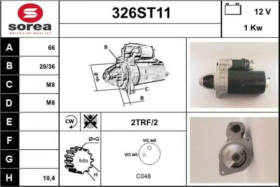 STARTCAR 326ST11 - Starter autospares.lv