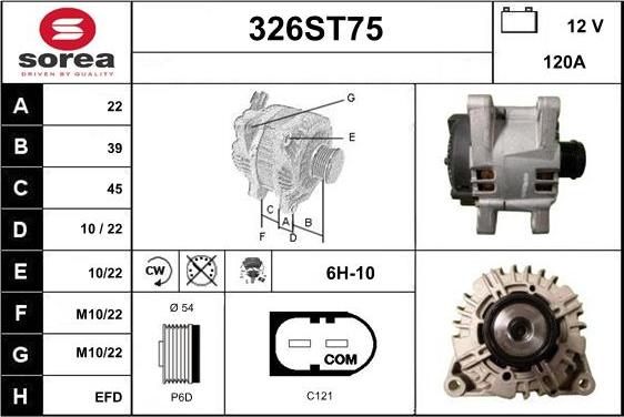 STARTCAR 326ST75 - Alternator autospares.lv