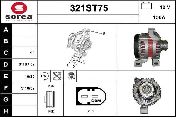 STARTCAR 321ST75 - Alternator autospares.lv