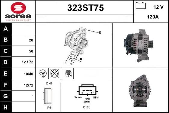 STARTCAR 323ST75 - Alternator autospares.lv